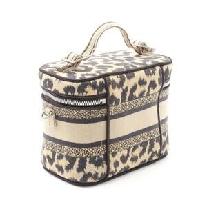 Dior Vanity TRAVEL Handbag Beige Canvas Black Tan
